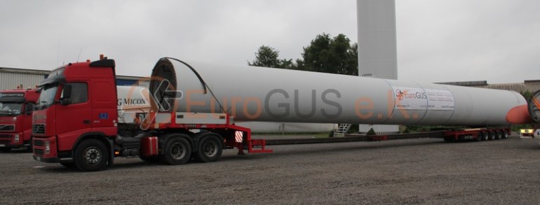 Transport of NEG Micon wind turbines to Kazakhstan