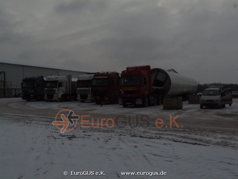 Heavy and oversized transport of a wind turbine Vestas Windkraftanlage Belarus
